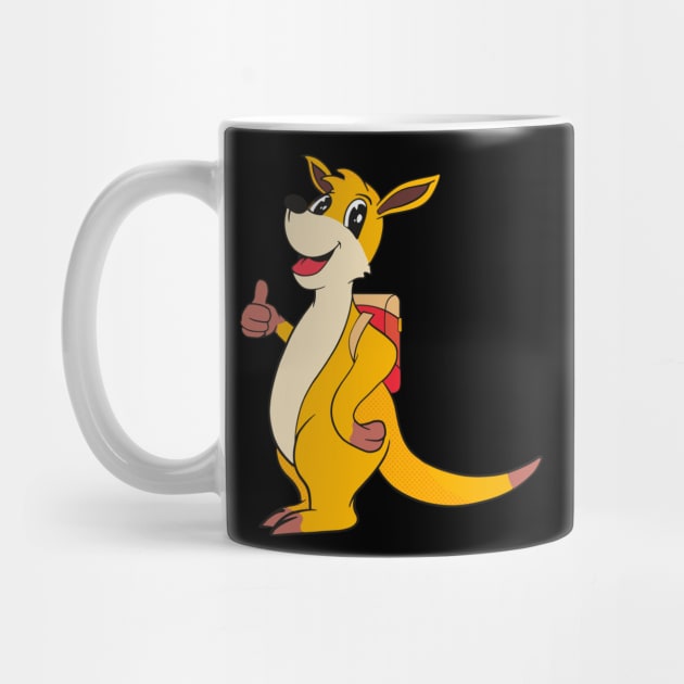 Cartoon Kangaroo Kids School Australia by Foxxy Merch